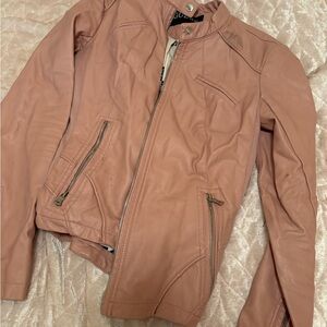 Guess Faux-Leather Moto Jacket 2 medium blush and off white